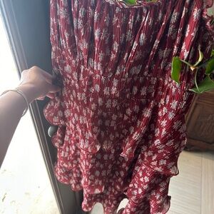 Petal & Pup tiered red floral dress